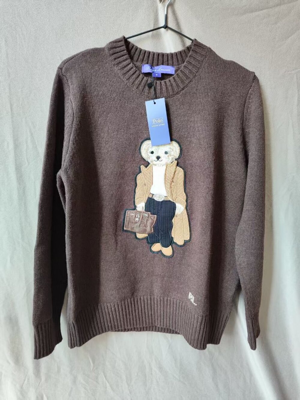 ✨Polo Ralph Lauren 🧸Western Suit Bear Crewneck Knit Sweater Size S